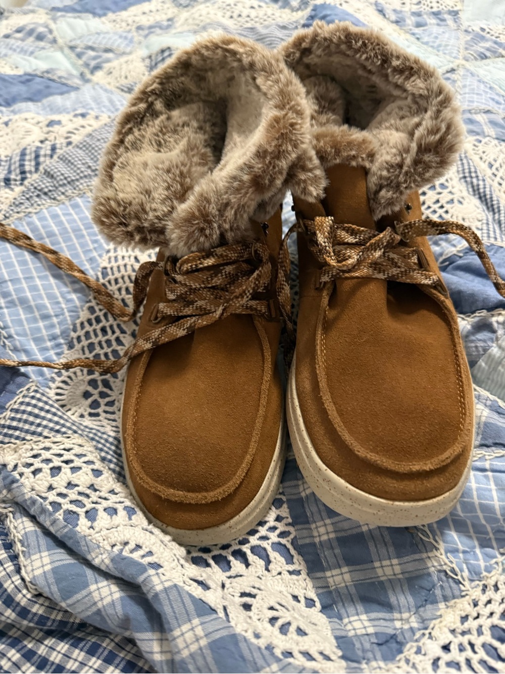 BOBS by Skechers Chestnut Faux Fur Ankle Booties Women’s Size 8 – NWOT